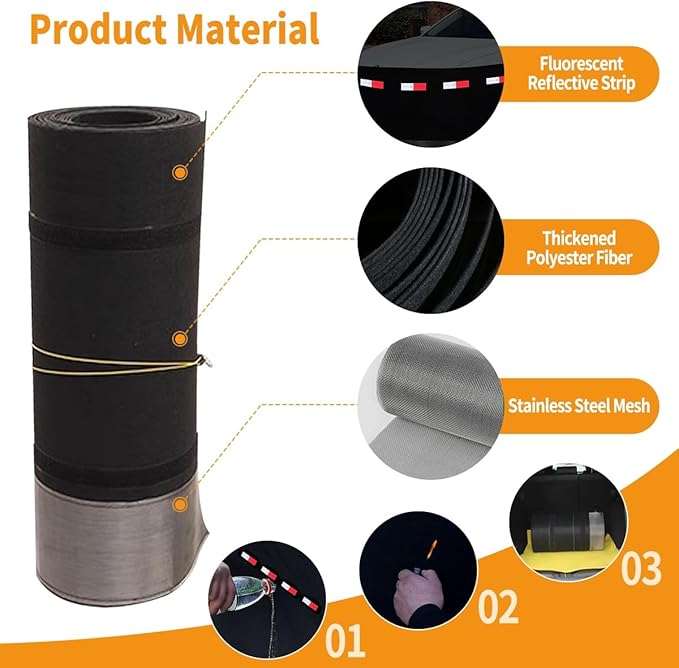 RV winter skirting roll with reflective strips - view 2