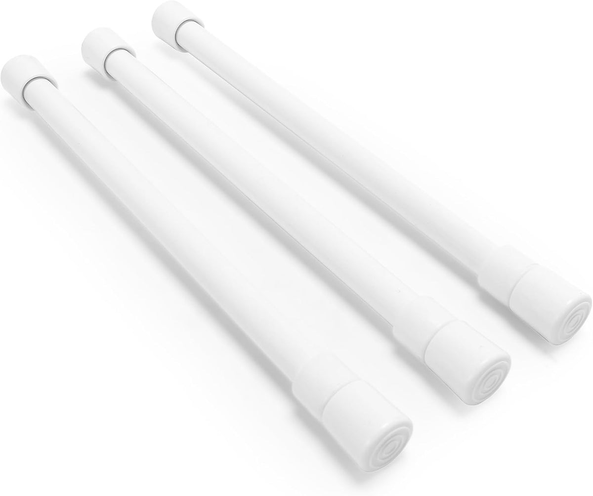 Camco Spring-Loaded Cupboard Bars, 10"-17", White, 3-Pack