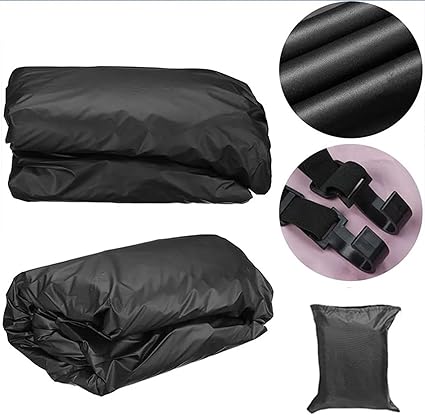 Heavy Duty RV Roof Cover, Waterproof All-Weather Protection for Class A/B/C Motorhomes & Travel Trailers, Sun Snow Dust Proof Full Vehicle Cover with Anti-UV Coating (Black, 11.5×3m/37.73 × 9.84 ft)