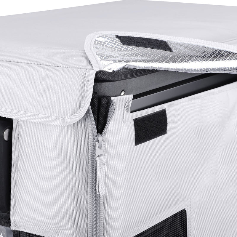 ICECO insulated protective cover on a VL35ProS portable fridge, gray