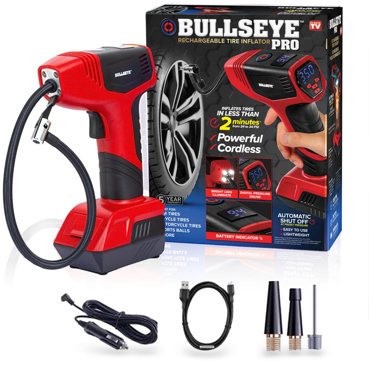 Cordless tire inflator