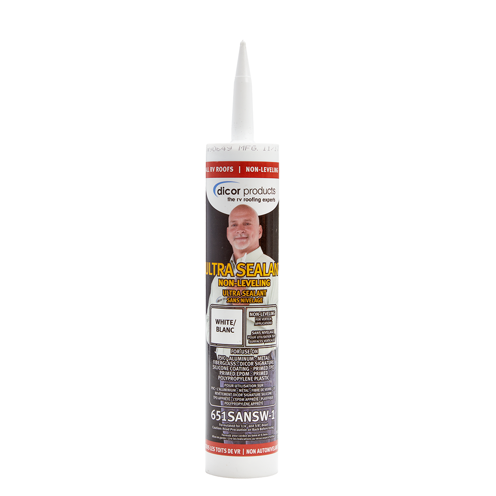 Dicor Non-Leveling Ultra Sealant, White, 10.3 oz Tube - 651SANSW-1