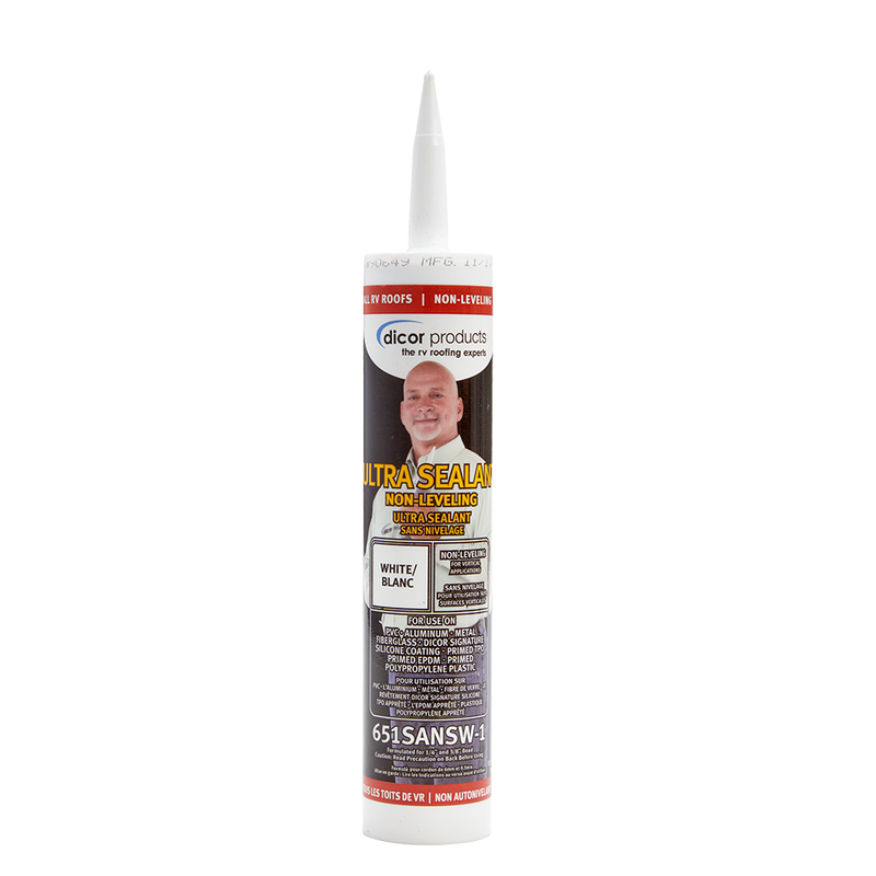 Dicor Non-Leveling Ultra Sealant, White, 10.3 oz Tube - 651SANSW-1