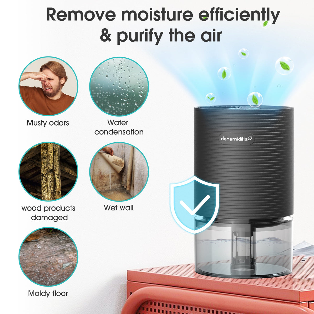 KLOUDIC compact dehumidifier, view 5