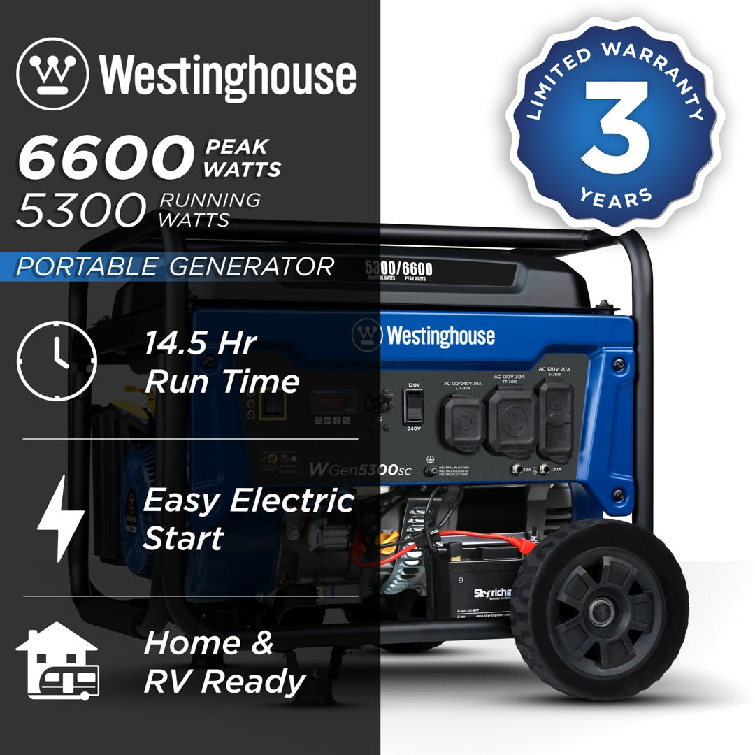 Electric start portable generator