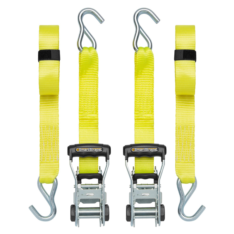 Ratchet straps with J-hooks