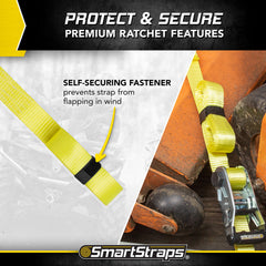 Ratchet straps with J-hooks