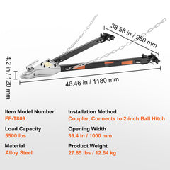 Bumper-mount tow bar