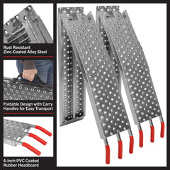 Arched folding loading ramps