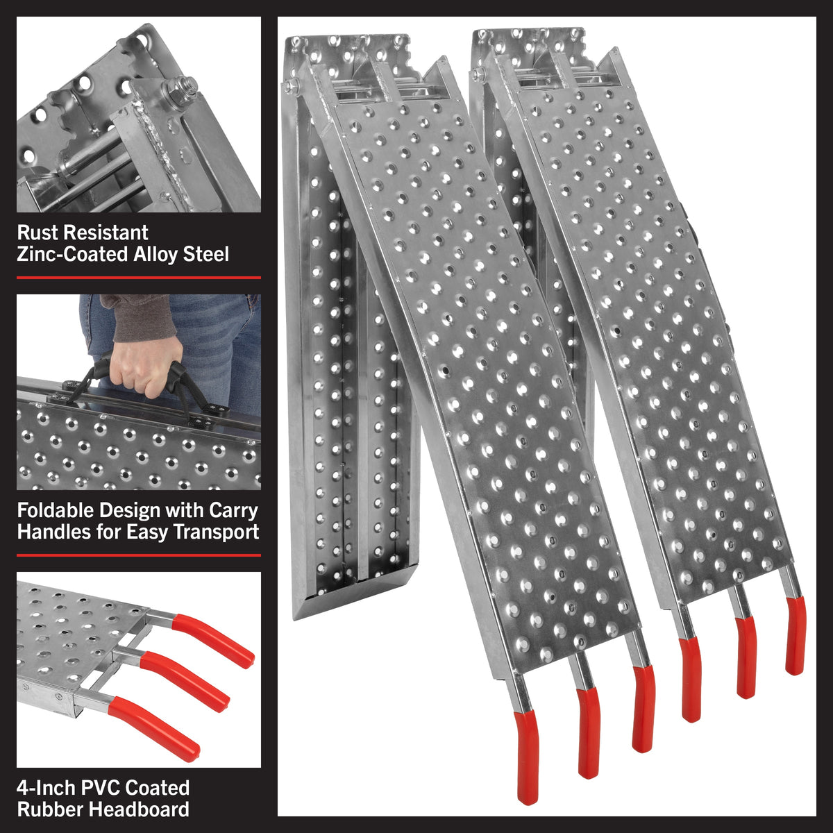 Arched folding loading ramps