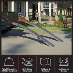 Arched folding loading ramps