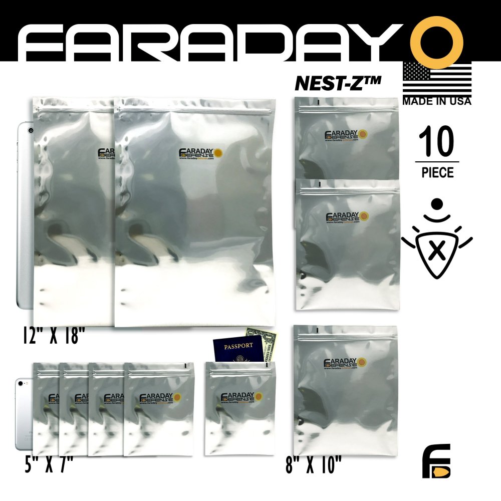 Faraday Defense NEST-Z Large Kit, 10 EMP Bags (5x7, 8x10, 12x18) - photo 2