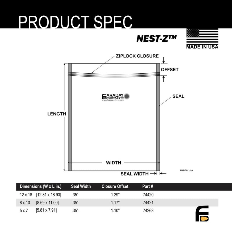 Faraday Defense NEST-Z Large Kit, 10 EMP Bags (5x7, 8x10, 12x18) - photo 7