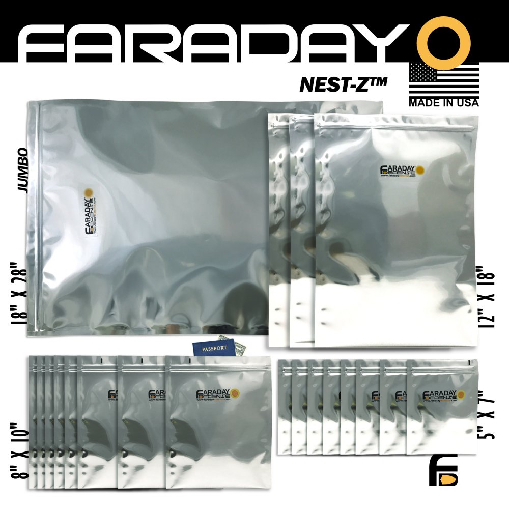 Faraday Defense NEST-Z Large Kit, 20 EMP Bags (5x7 to 18x28 Jumbo) - photo 2