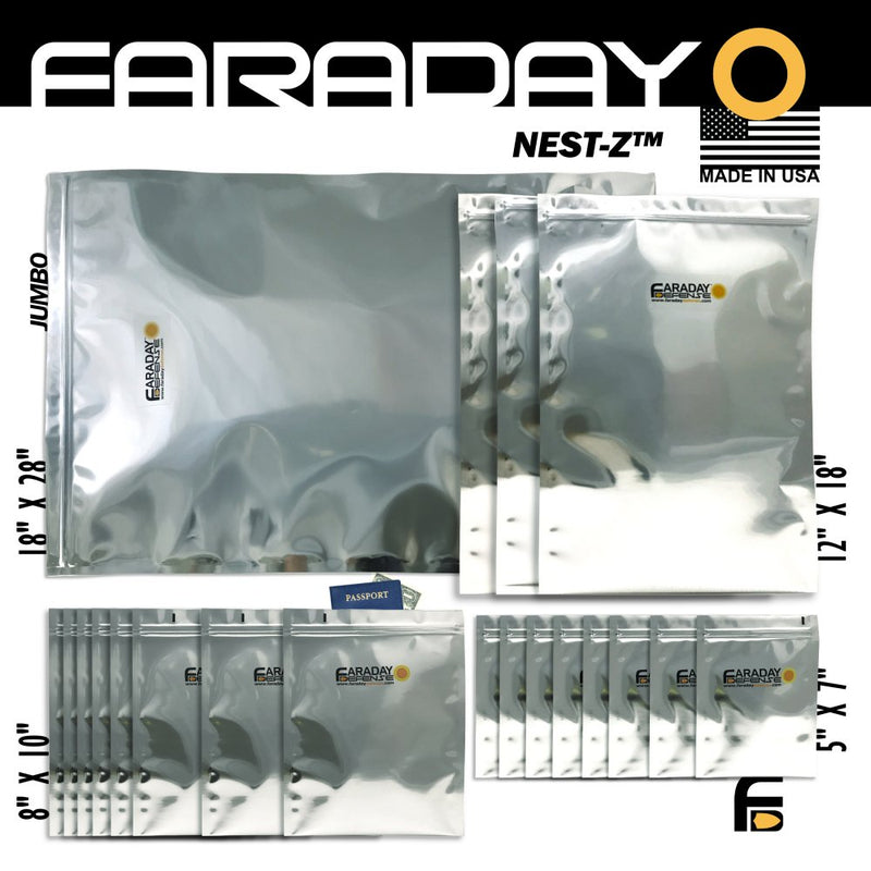 Faraday Defense NEST-Z Large Kit, 20 EMP Bags (5x7 to 18x28 Jumbo) - photo 2
