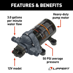 Lippert Flow Max RV Fresh Water Pump, 12V, 3.3 GPM - view 4