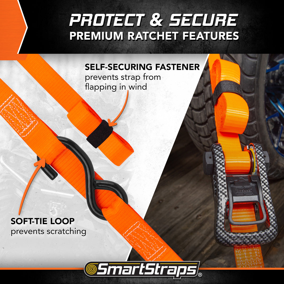 Ratchet straps with S-hooks