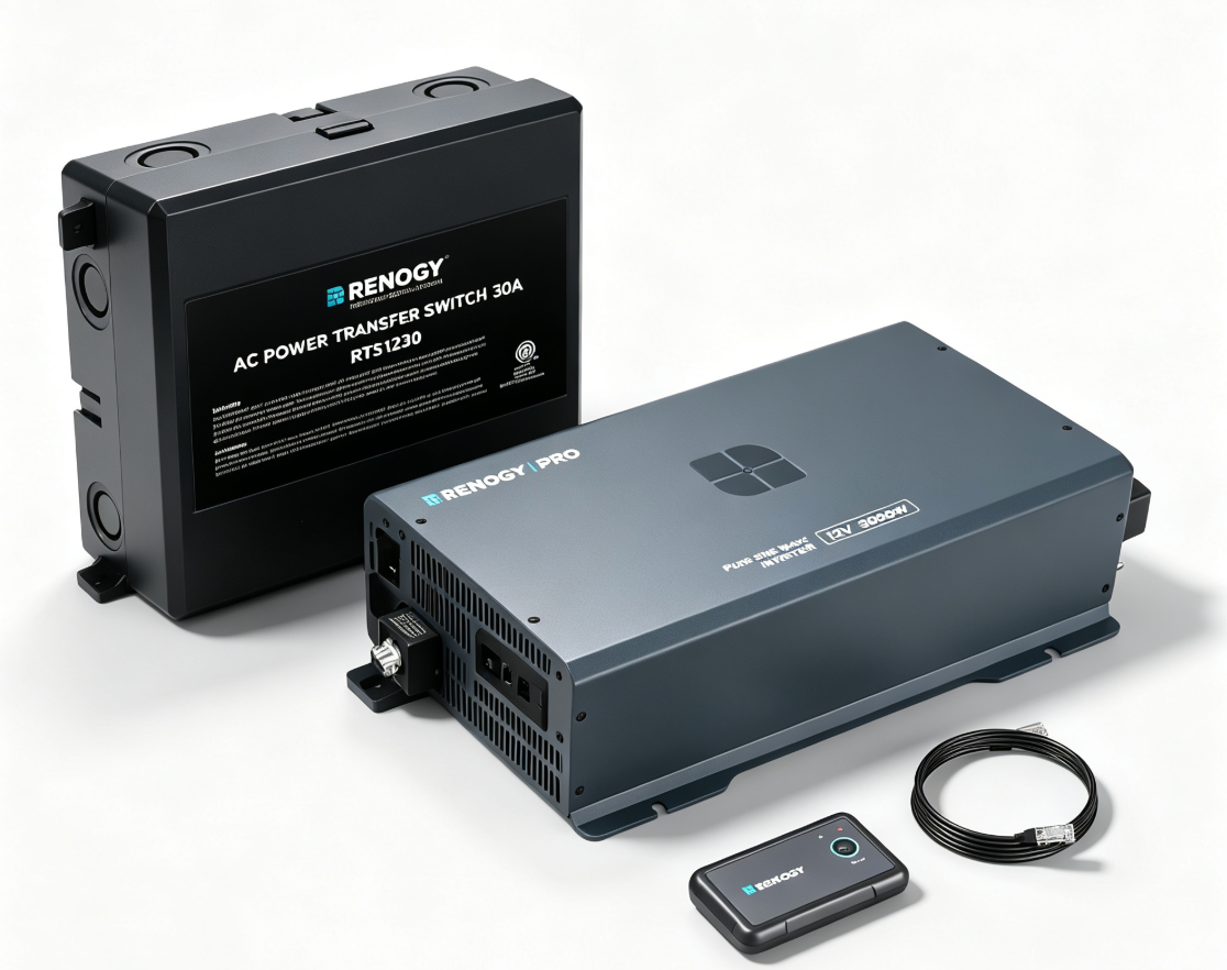 Renogy Pro 12V pure sine wave inverter with ATS transfer switch
