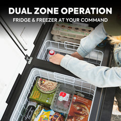 ICECO VL90ProD dual zone portable fridge freezer, black