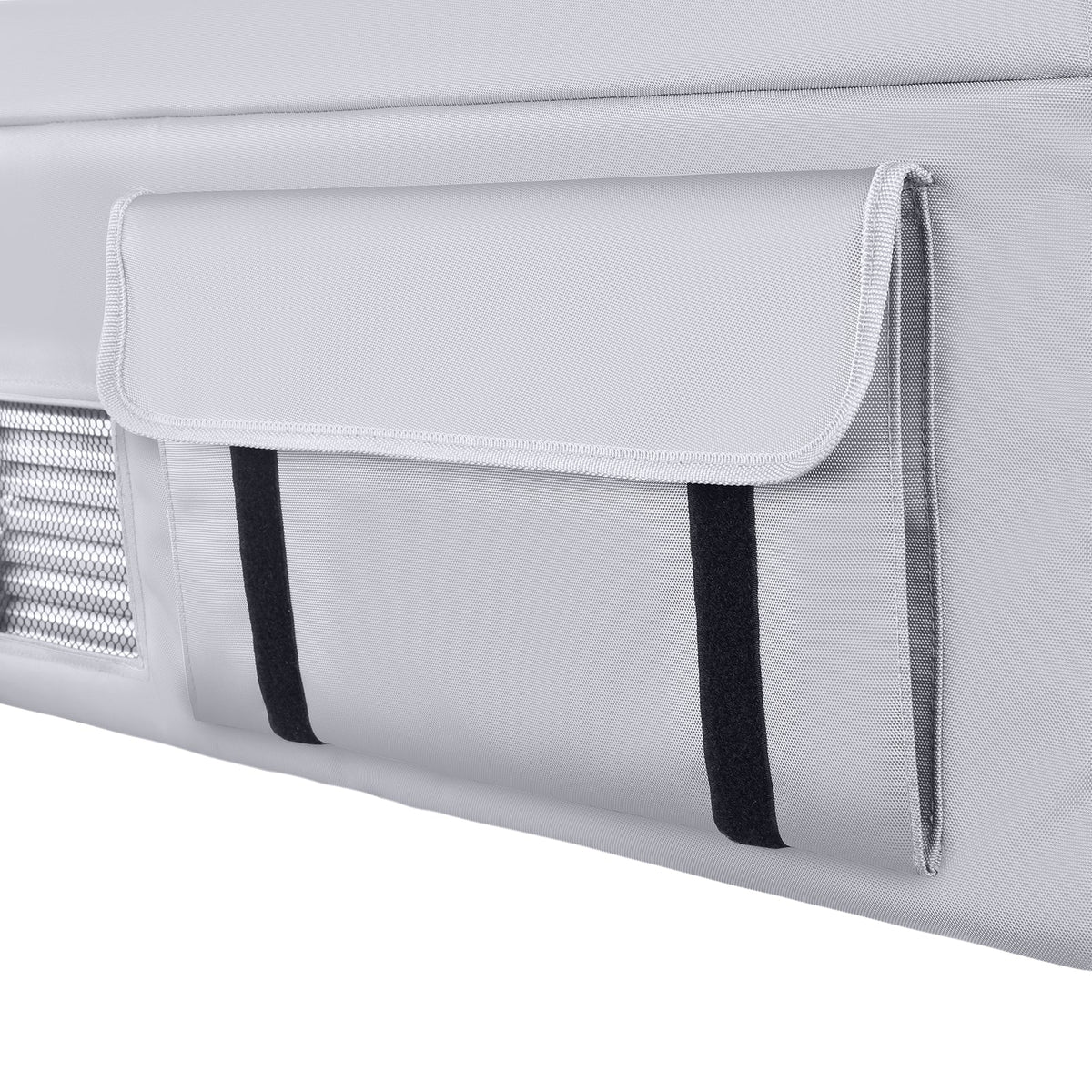 ICECO insulated protective cover on an APL20 portable fridge, gray