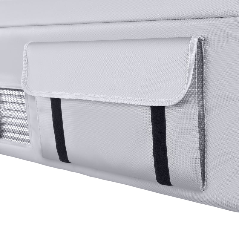 ICECO insulated protective cover on an APL20 portable fridge, gray