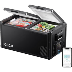 ICECO VL90ProD dual zone portable fridge freezer, black