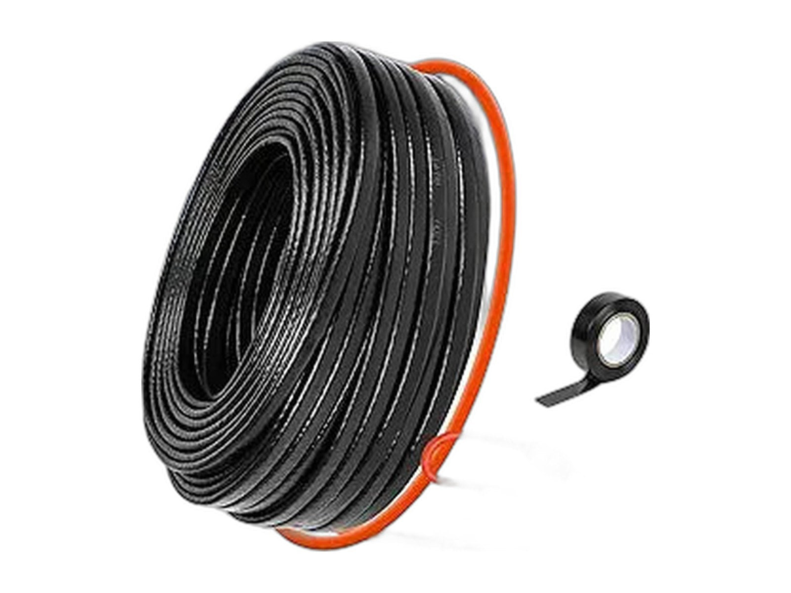 heat tape for water pipes deicing on white background