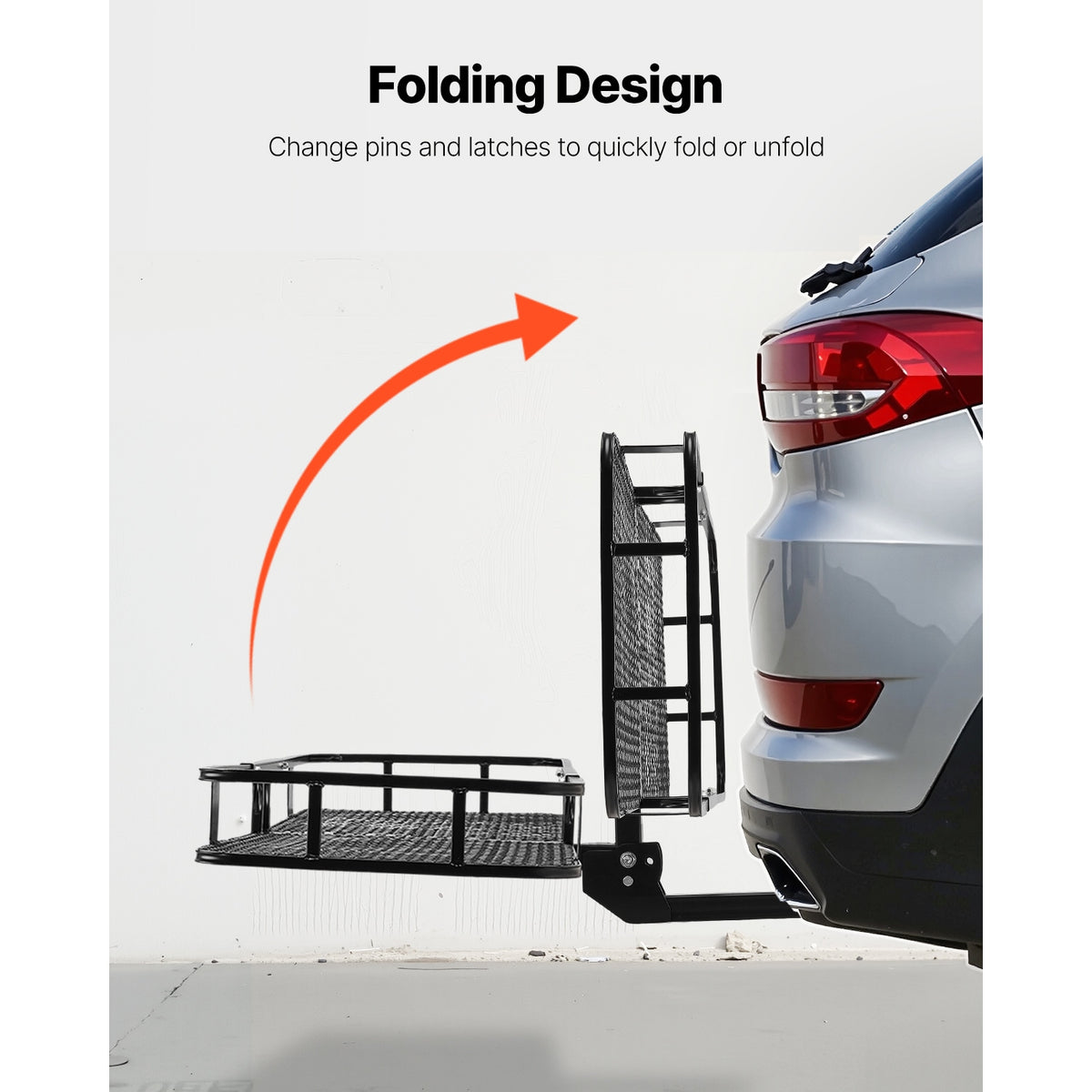 Folding hitch cargo carrier