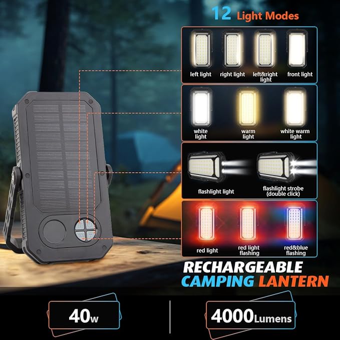 Rechargeable LED Camping Lantern 10000mAh 120+ Hrs