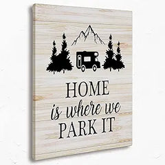 Home Is Where We Park It Canvas Wall Art 11x14