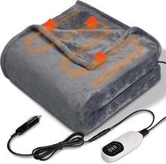 12V Heated Car/RV Blanket 59"x39" Flannel