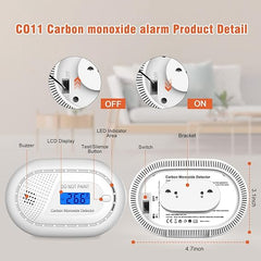 Carbon Monoxide Alarm Digital LCD 10-Year Battery