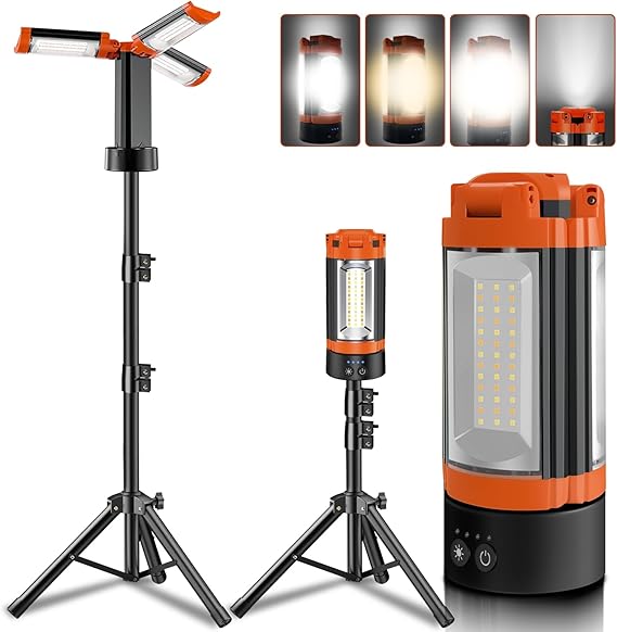 Rechargeable work light on tripod stand - view 2