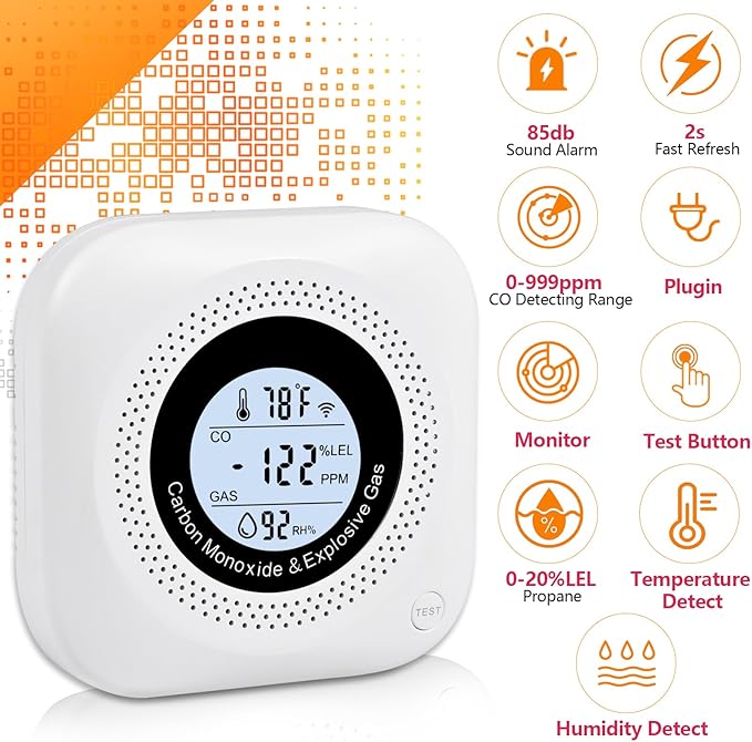 4-in-1 CO & Natural Gas Detector Plug-In 2-Pack