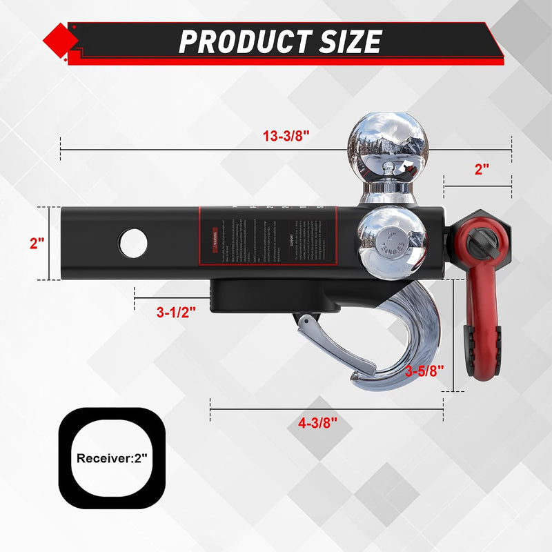 5-in-1 tri-ball hitch mount