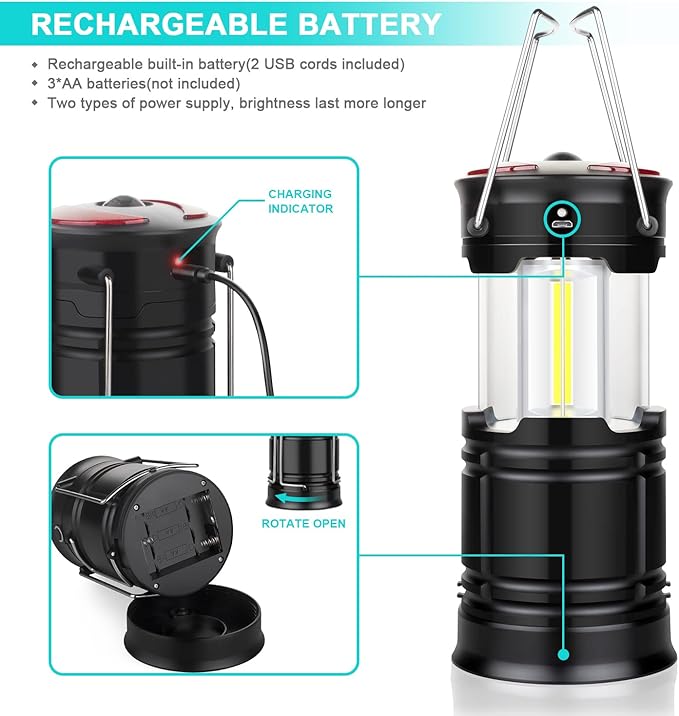 USB Rechargeable Camping Lanterns 2-Pack
