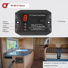 RV Digital Propane/LP Gas Alarm 12V DC