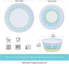 Melamine Dinnerware Set 12-Piece Unbreakable Lightweight