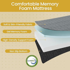 Tri-Fold Memory Foam Mattress Full 6" Dual-Layer