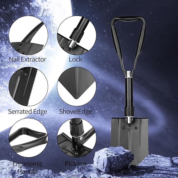 14-in-1 Tactical Locking Multitool with Folding Shovel