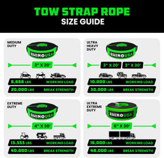 Rhino USA recovery tow strap 3 in x 20 ft