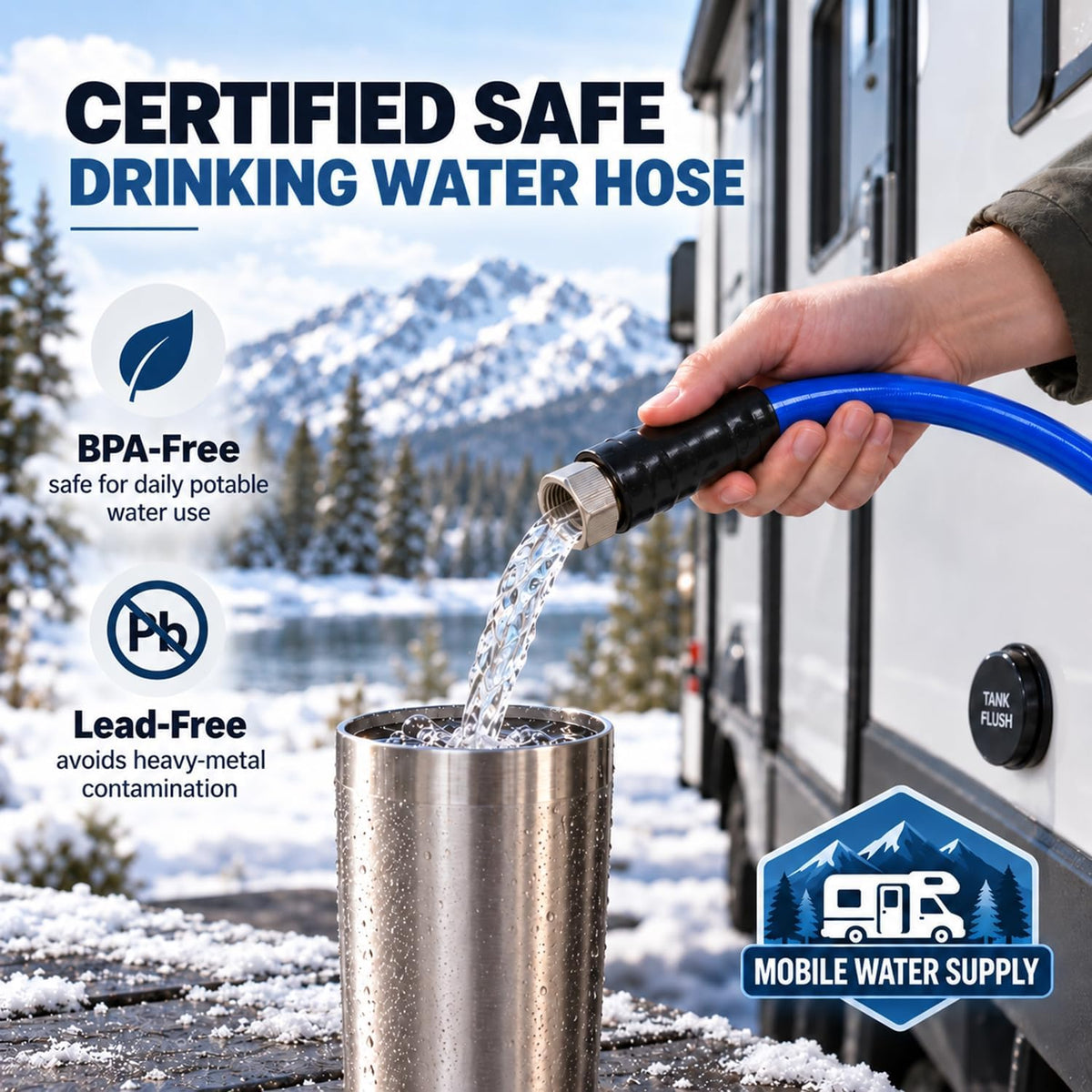 30 ft heated RV water hose