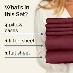 King 6-Piece Sheet Set Soft Breathable Burgundy
