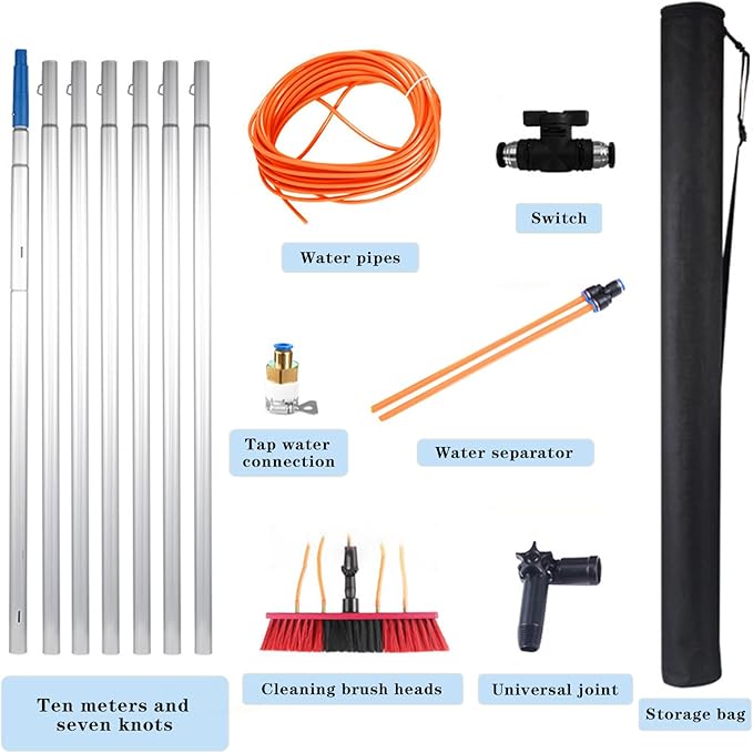 Solar panel cleaning water-fed pole kit - view 2