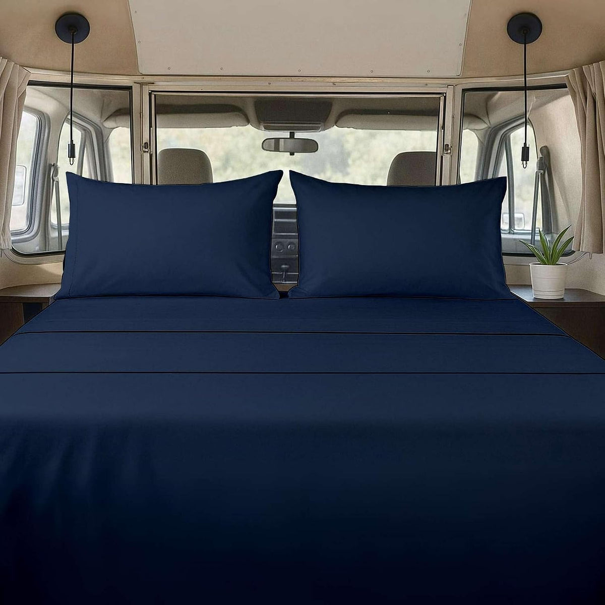 RV 3/4 Sheet Set 48x80 4-Piece Navy Blue Deep Pocket – product photo