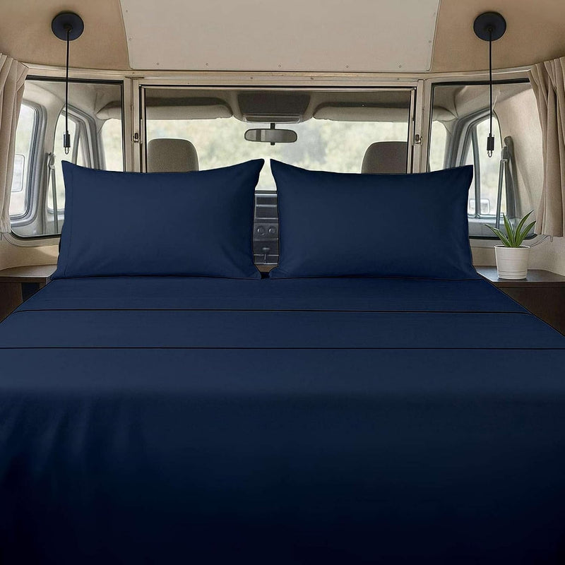 RV 3/4 Sheet Set 48x80 4-Piece Navy Blue Deep Pocket – product photo