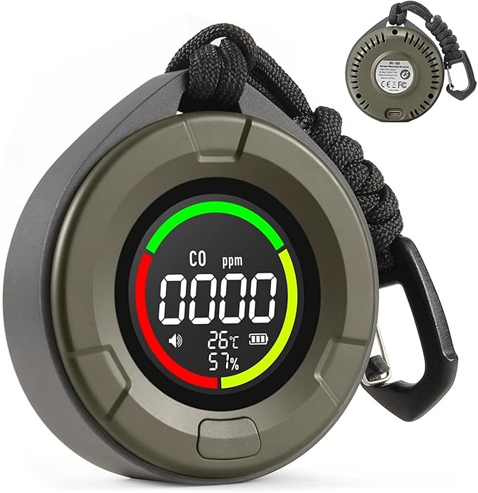 3-in-1 rechargeable travel CO detector green - view 2