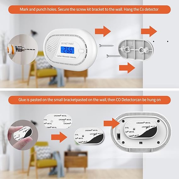 Carbon Monoxide Alarm Digital LCD 10-Year Battery