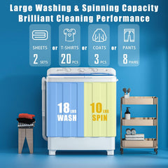 Twin tub portable washing machine 28 lb