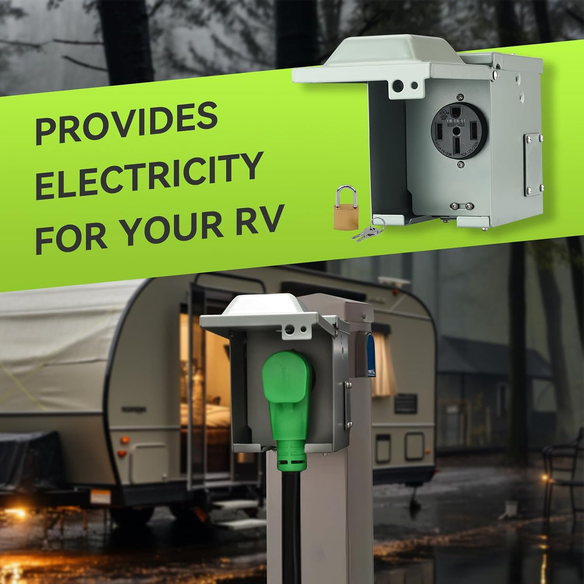 50 amp RV power outlet box